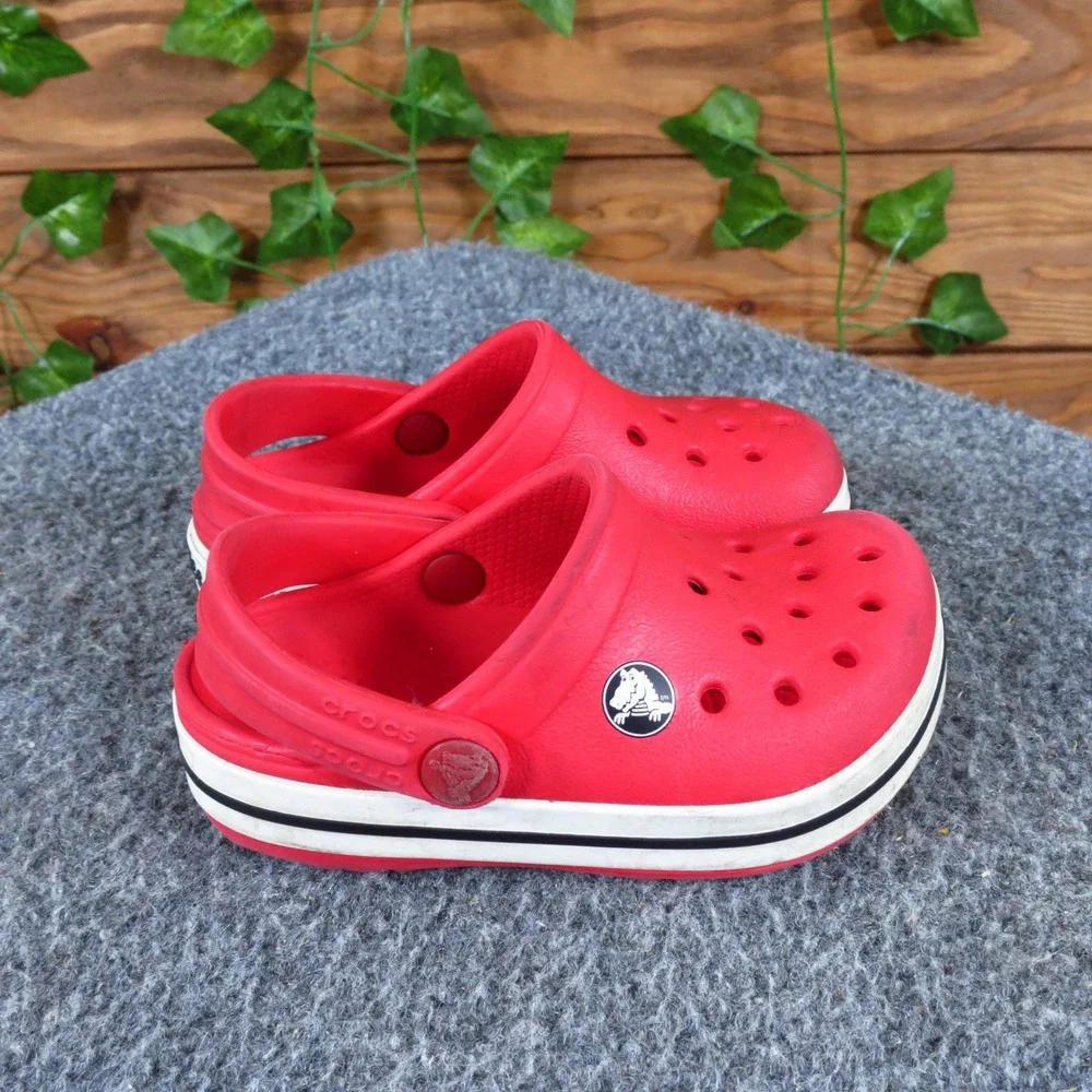 Crocs Crocband Toddler Unisex Sandal‎ Size 4-5T Casual Water Shoe Red Synthetic